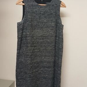 Eileen Fisher Sleeveless Gray Shift Dress Silk Linen Blend Size SP